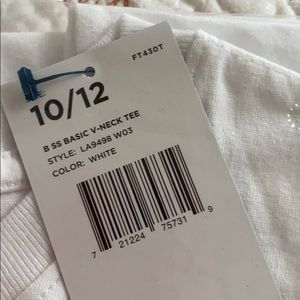French Toast White Basic V Neck Tee size 10/12 NWT